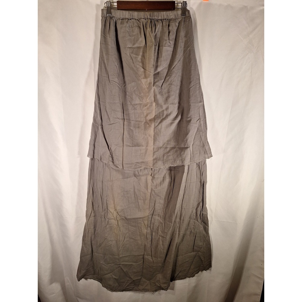 SeeSaw 88 Orange Montage Dress Shadow Grey Layered Maxi Dress Size 4 USA‎ NWT